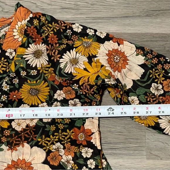 Natural Life L/XL Cotton Tunic in a Bag Top Orange Floral Lightweight Flowy - Picture 7 of 8